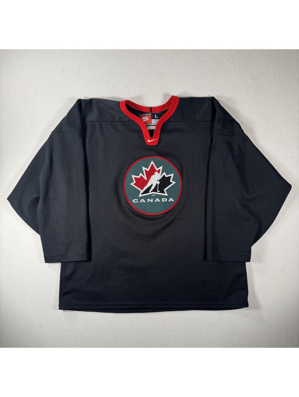 Vintage 2000s Team Canada Nike Black Red Maple Hockey Jersey